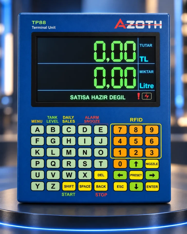 Azoth TP88 terminal ünitesi, satış ekranı ve tuş takımı